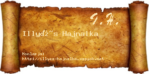 Illyés Hajnalka névjegykártya